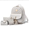 thumbnail image 1 of Mochila De Cuero Elegante Para Mujer - Mochilas Informales 3 En 1,Blanco, 1 of 4