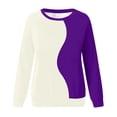 thumbnail image 5 of BUIGTTKLOP Crewneck Sweatshirts for Women Long Sleeve Shirts Color Block Loose Fitted Pullovers, 5 of 6