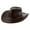 Coffee Color, variant on Unique Bargains Unisex Faux Leather Adjustable Neck Strap Western Style Sunhat Cowboy Hat Black
