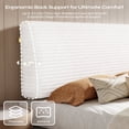 thumbnail image 3 of Cabecero 11.9cm Acolchado Cama Queen Ajustable Altura Ergonómico Pana Blanco Pinmoco D-WHSP, 3 of 8