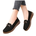 thumbnail image 1 of Wedges Slip on Penny Loafer for Women 2025 Classic Platform Non Slip Work Walking Flat Spring Fall Boat Shoes, 1 of 5