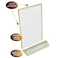 thumbnail image 2 of Super Star Quality Clear Acrylic 2 Sided Frames with 3MM Gold Borders and Vertical Stand (Pack of 12) | Ideal for Wedding Table Number, Double Sided Sign, Clear Photos, Menu Holders, 2 of 3