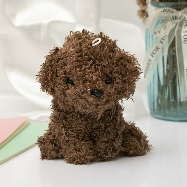 Leodye 1PCS Plush Teddy Toy Puppy Interactive Pet - Walking, Tail Stretching Companion Animal -4IN