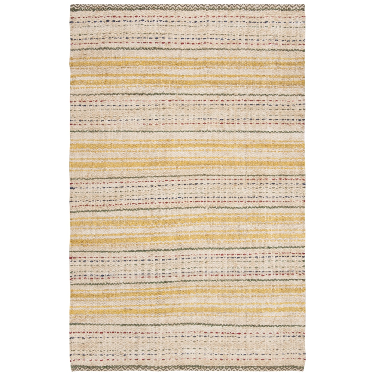 SAFAVIEH Natural Fiber Ombre Striped Jute Area Rug, Ivory/Gold, 5' x 8'
