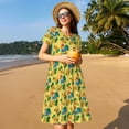 thumbnail image 4 of Logiee Roosters And Sunflowers Print Womens Summer Dress,Casual Short Sleeve Sundresses,Beach A-line Shift Dress with Pockets, 4 of 6