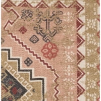 French Connection Stonewash Printed Cotton Accent Rug, Red, 28x48