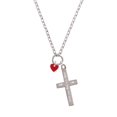 thumbnail image 2 of Delight Jewelry Acrylic 5/16" Maroon Heart I Set You Apart Engraved Cross Zoey Necklace, 28", 2 of 4