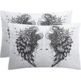 thumbnail image 2 of Alas de ángel Funda nórdica tamaño Queen Juego de cama de plumas - 3 piezas con cremallera, 2, 2 of 7