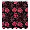 thumbnail image 3 of Ambesonne Floral Shower Curtain, Ombre Rose Blooom Art, 69"Wx84"L, Charcoal Grey Magenta, 3 of 3