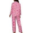 thumbnail image 2 of Suhoaziia Pj Set for Women Pants Skin Friendly Novelty Loungewear Crewneck Home Life Button-Down Nightwear Pajamas 2 Piece Autumn and Winter Hippie Flower Sleepwear Size L, 2 of 6