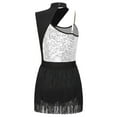 thumbnail image 4 of YONGHS Women Sleeveless Latin Jazz Dance Leotard Dress Competition Performance Costume Silver XL, 4 of 7