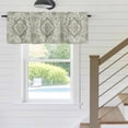 thumbnail image 5 of Bohemian Window Valance for Kitchen, Vintage Distressed Green Ethnic Geometric Floral Rod Pocket Short Curtain for Small Windows, Light Filtering Decorative Valance, 60 x 14 Inch, 1 Panel, 5 of 9