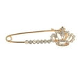 thumbnail image 1 of Elegant Crystal Brooch Pin For Blouse Scarf Shawl Fashion Jewelry Accessory For Women Gold Silver Rhinestone Decorative Clip, 1 of 5