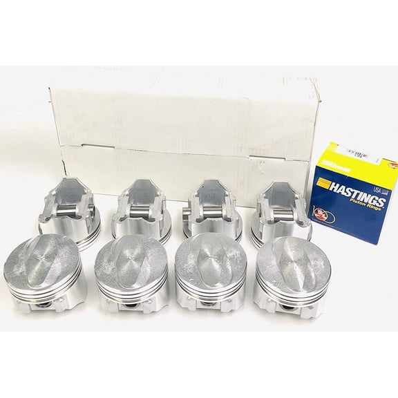 Set of (8) Pistons and matching rings compatible with 1970-72 Chevy 402 Big Block. (Std 4.125" Bore Día)