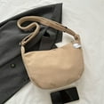 thumbnail image 3 of workcargo Women's Corduroy Hobo Shoulder Bag - Khaki, Free Size, Adjustable Strap, Zipper Closure, with Decorative Pendant, Soft Cotton-Spandex, Casual Daily Use, 3 of 4
