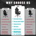 thumbnail image 7 of Homall Gaming Chair Massage Office Chair Computer Racing Chair High Back PU Leather Chair with Footrest, Black, 7 of 7