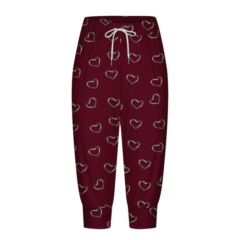 SEAOPEN Women s Cute Love Heart Sweatpants Drawstring Waist Jogger Pants High Waisted Comfy Casual Soft Lounge Pants with Pockets Orders Placed By Me