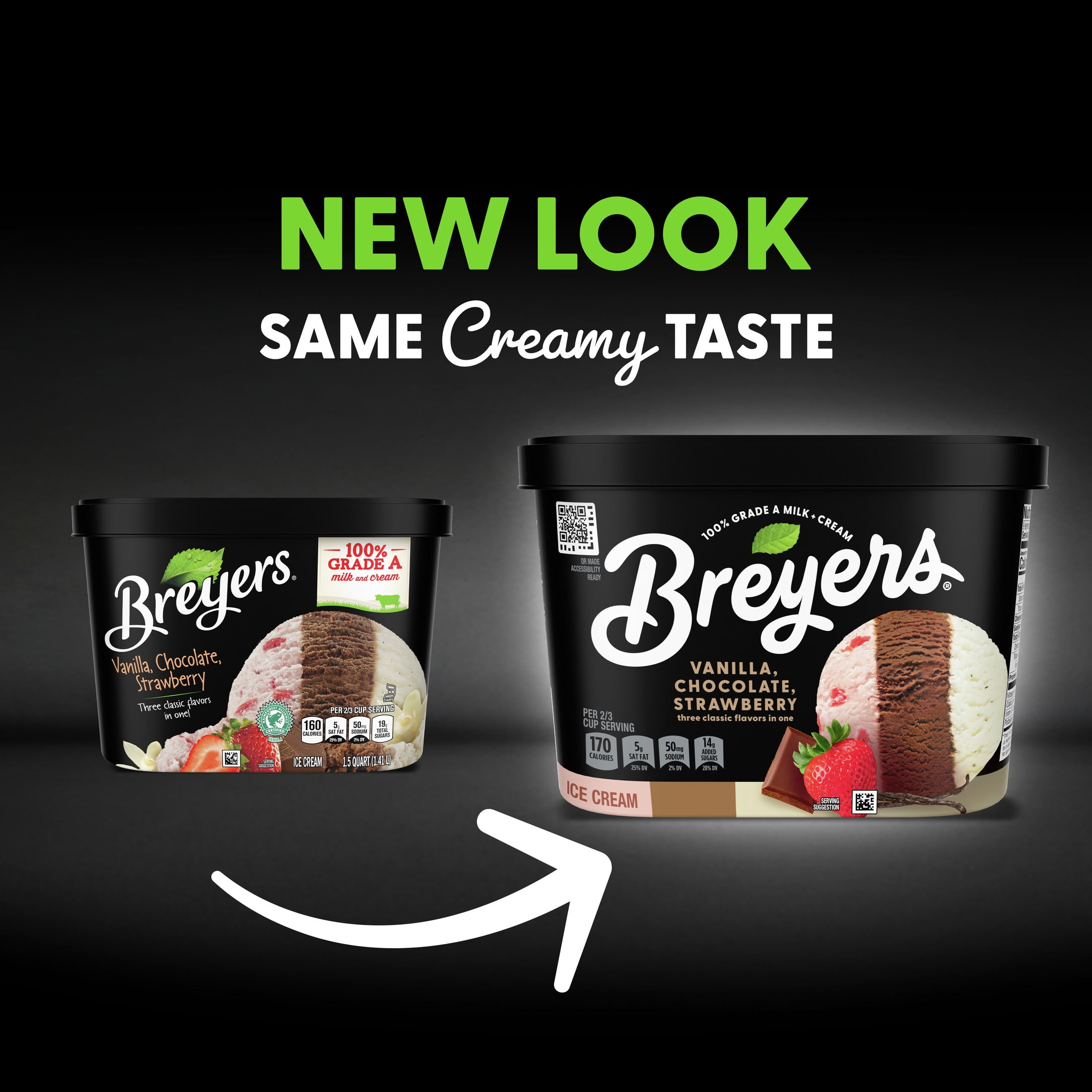Breyers Vanilla, Chocolate, Strawberry Ice Cream Frozen Desserts, 1.5 Qt