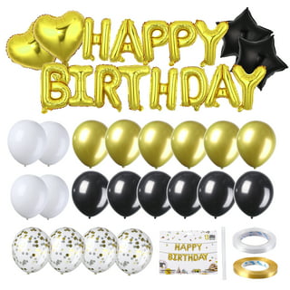 Jojo Fly New Years Eve Party Decorations Kit, Gold 2024 Balloons, Black and Gold Balloons Set, Gold Foil Curtain, Black and Gold Star Mylar Balloons