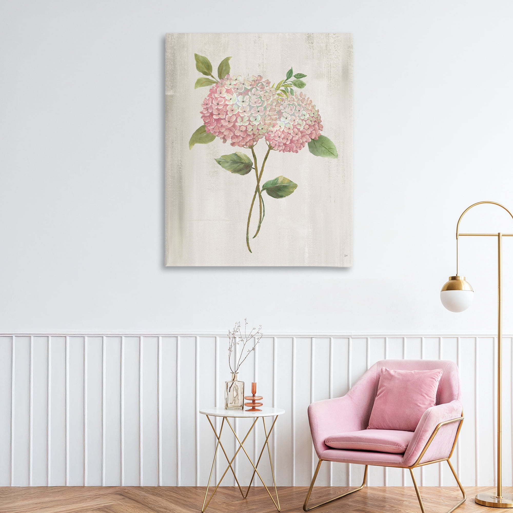 Stupell Industries Vintage Pink Hydrangea Canvas Wall Art, design by Nan