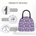 thumbnail image 4 of Fotbe blue flower Skull colorful Pattern Lunch Bag, Insulated Lunch Box, Small Leakproof Cooler Food Lunch Containers Reusable High Capacity Lunch Tote Bags for Work, Travel, Outdoor, 4 of 6