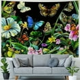 thumbnail image 4 of PRATYUS  Frog Tapestry Insect Butterfly and Green Plant in the Tropical Rainforest Tapestry Natural Scenery Art Tapestries Wall Hanging for Bedroom Living Room Dorm Home Indie Decor 60x50inch, 4 of 6