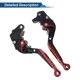 thumbnail image 5 of Palancas de freno y embrague cortas y largas para Yamaha WR125X 09-15, palanca de freno ajustable de motocicleta, aleación de aluminio, mango negro con extremo rojo, 5 of 6