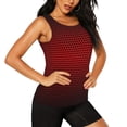 thumbnail image 2 of Balery Red Geometric Camiseta sin mangas estampada ligera para mujer, tops de entrenamiento sin mangas, camisetas de yoga transpirables de secado rápido.-Large, 2 of 7