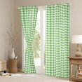 thumbnail image 3 of Homewish Modern Geometric Checkered Blackout Curtains Set of 2 (52x84 Each),Vintage Aesthetic Window Curtains,Green White Curtains and Drapes For Girls Boys,Microfiber Bedroom Decor, 3 of 6