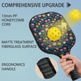 thumbnail image 4 of Pickleball Paddles Set,Pioneer Flower Floral Print Pattern Fiberglass Surface Pickleball Racket Set with 2 Indoor Outdoor Pickleball Balls and Pickleball Bag,Pickle-ball Equipment, 4 of 6