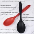 thumbnail image 3 of 2 Pack Nonstick Silicone Stirring Spoons High Heat Resistant Hygienic Design Cooking Spoon for Stirring Red and Black with Color Box, 3 of 5