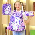 thumbnail image 5 of AGSDON 3PCS Cat Backpack for Girls, 16" Kids Sequin Bookbag with Lunch Box, Water Resistant School Bag for Elementary Preschool Toddler, 5 of 8