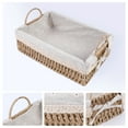 thumbnail image 2 of Unique Bargains 2 Pcs Wicker Basket with Handles Beige 10.2*7.1*3.5in/11.8*8.3*3.7in, 2 of 6