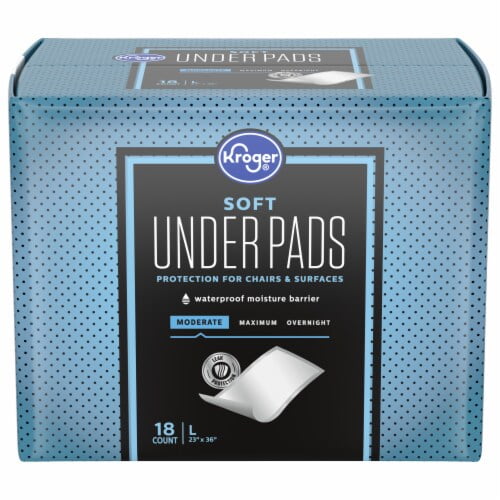 KR Soft Underpads Moderate Absorbency, Large Waterproof Moisture Barrier 18 ct / Lg