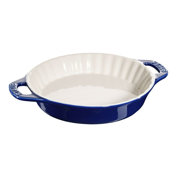 STAUB Ceramique 24 cm Ceramic Round Pie Dish, Dark-Blue