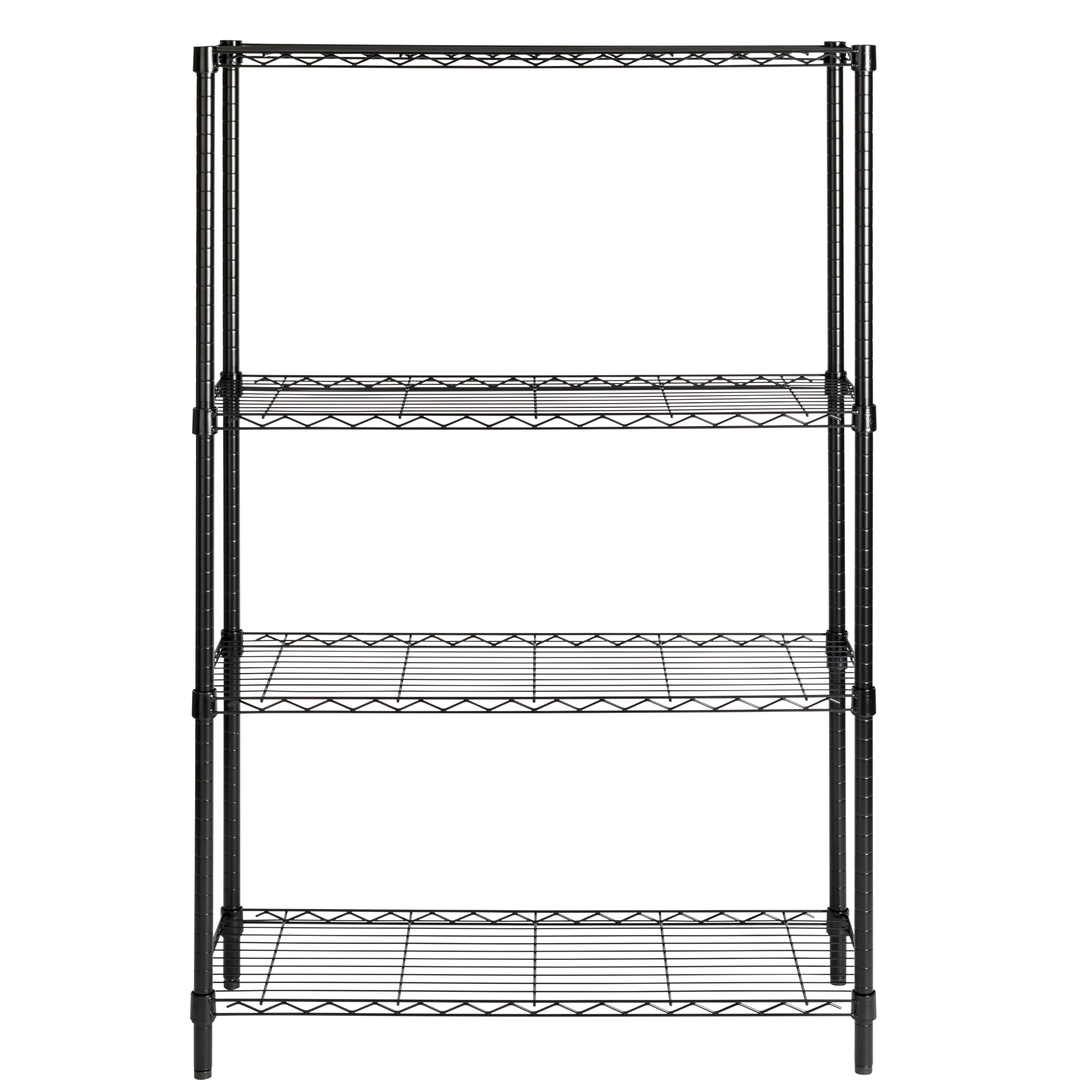 Honey-Can-Do 4-Shelf Steel Heavy-Duty Adjustable Storage Shelves, Black, Holds up to 250 lb per Shelf