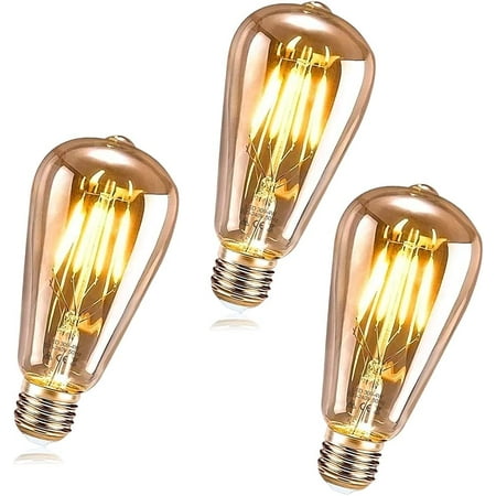 

3-piece Retro E27 LED Bulb LED Bulb Edison E27 ST64 LED Bulb Decorative Light Retro 4W Warm White Filament Used for Retro Decorative Home Cafe Bar