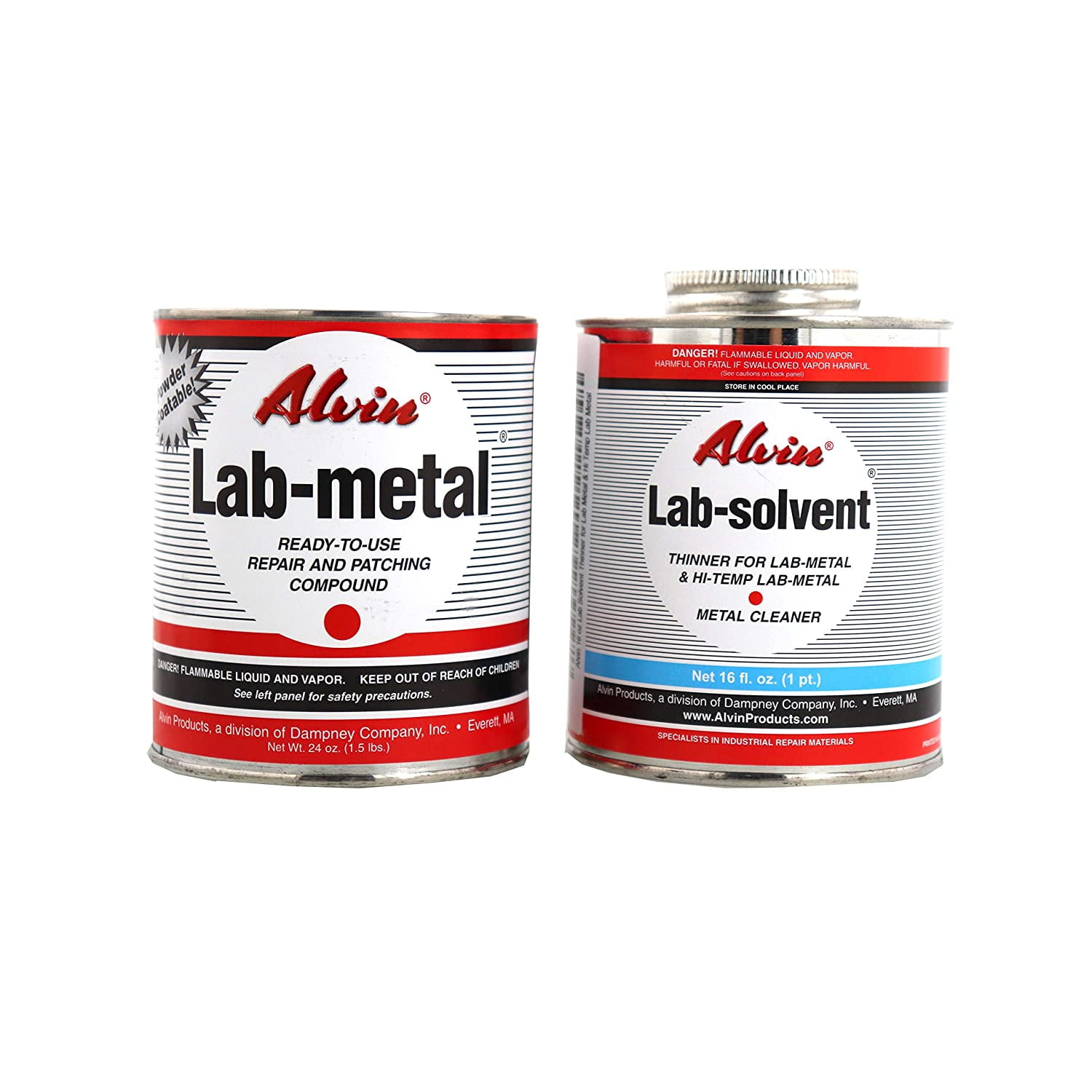 Alvin 24 oz Lab Metal & 16 oz Lab Solvent Kit Putty Dent Filler