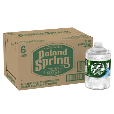 POLAND SPRING Brand 100% Natural Spring Water, 101.4-ounce plastic jugs (Pack of 4