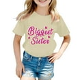 thumbnail image 1 of Zhuashum T-Shirts Fille Manches Courtes Col Rond Hauts Imprimés Lettres Blouse Rétro Printemps Vêtements Enfant Beige 6-7 Ans, 1 of 3