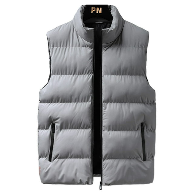 LUXUR Manteau Homme à Fermeture Éclair Complète Mode Automne Gris P