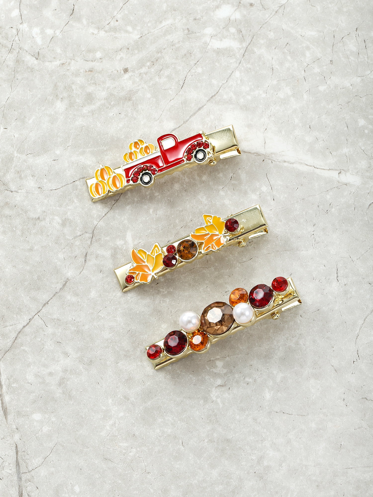 Packed Party Pumpkin Patch Hair Clip Set, Female, 3 Pieces