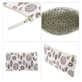 thumbnail image 3 of 1 Pc Bolsa Cosmética Grande para Mujeres con Hojas para Viaje, Vacaciones y Baño, Lona Blanca y Marrón, 3 of 3
