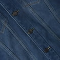 thumbnail image 5 of Men Jeans Jacket Solid Color Lapel Button Down Casual Plus With Pocket Denim Jacket Outerwear, 5 of 8