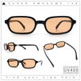 thumbnail image 2 of Gentlemans Hipster Oval Rectangle Horned Fashion Hustler Sunglasses Black - Orange, 2 of 8