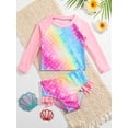 thumbnail image 3 of WIBACKER Girls Rash Guard Set Long Sleeve Two Piece Swimsuit with Bikini UPF 50+ Sun Protection for Girls 4-7 Years, 3 of 6