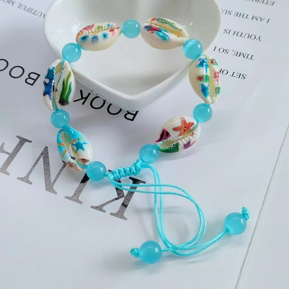 Zhuge Shell Woven Bracelet Anklets for Women Boho Anklet Bracelet Beach Foot Jewelry for Party(Style A)