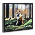 thumbnail image 4 of Stupell Industries Fox in Forest Trees Animals Painting Black Floater Framed Canvas Art Print Wall Art, 21 x 17, 4 of 10