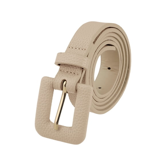 Cinturones Texturizados INSPIRE CHIC para Mujeres de 0.8" de Ancho, Cinturón de Cuero Sintético de Moda Casual para Jeans, Pantalones y Vestidos 44.1x0.8" (LxA) Caqui