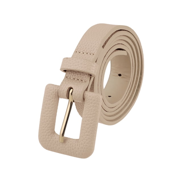 Cinturones Texturizados INSPIRE CHIC para Mujeres de 0.8" de Ancho, Cinturón de Cuero Sintético de Moda Casual para Jeans, Pantalones y Vestidos 44.1x0.8" (LxA) Caqui
